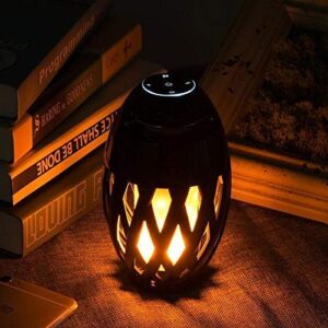 LED Lamp Wireless Bluetooth Portable Speaker, USB Rechargeable, Fire Flame Effect HD Stereo