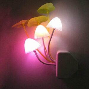 Fancy Color Changing Magic LED Matka Shape Mushroom Flowers Light Lamp with Plug Smart Light Sensor auto on/Off for Home Decoration Multi Colour