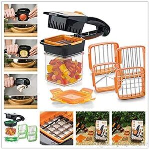 5 in 1 Multifunction Vegetable Cutter Manual Vegetable Quick Dicer Fruit Chopper Slicer Non-Skid Base Slicer and Chopper