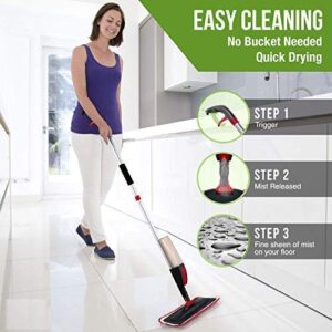 Aluminium Spray Mop Set with Microfiber Washable Pad, Best 360 Degree Easy Floor Cleaning Mop for Home & Office, Mop for Home Cleaning, Mop Floor Cleaner, Spray Mops for Floor Cleaning