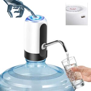 Automatic Silicone Wireless Water Can Dispenser Pump for 20 Ltr Bottle Can, White/Black