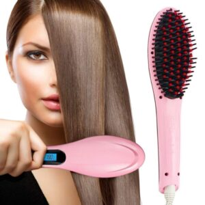 Hair Electric Comb Brush 2 in 1 Ceramic Hair Straightener For Women's Hair Straightening Brush with LCD Screen,Hair Straightener For Women with Temperature Control Display