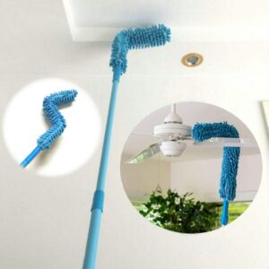 Foldable Microfiber Fan Cleaning Duster Steel Body Flexible Fan mop for Quick and Easy Cleaning of Home, Kitchen, Car, Ceiling, and Fan Dusting Office Fan Cleaning Brush with Long Rod